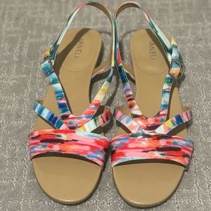 Vaneli Byrd Multicolor Patent Leather Sandals Women's Size 11.5